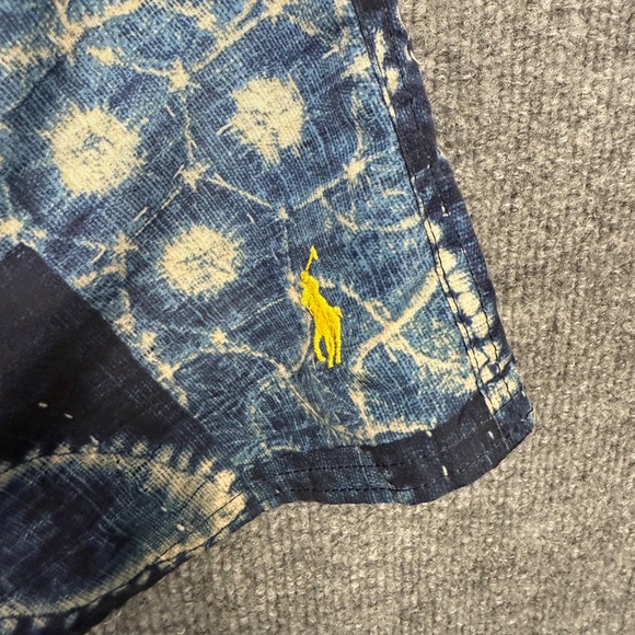 Polo Ralph Lauren‎ Swim Trunks Mens XL Blue White Geometric Yellow Pony Liner - Picture 7 of 14